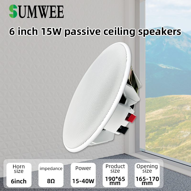 Audio Music For Background - 6 Inch 8ohm Ceiling Speaker Full
