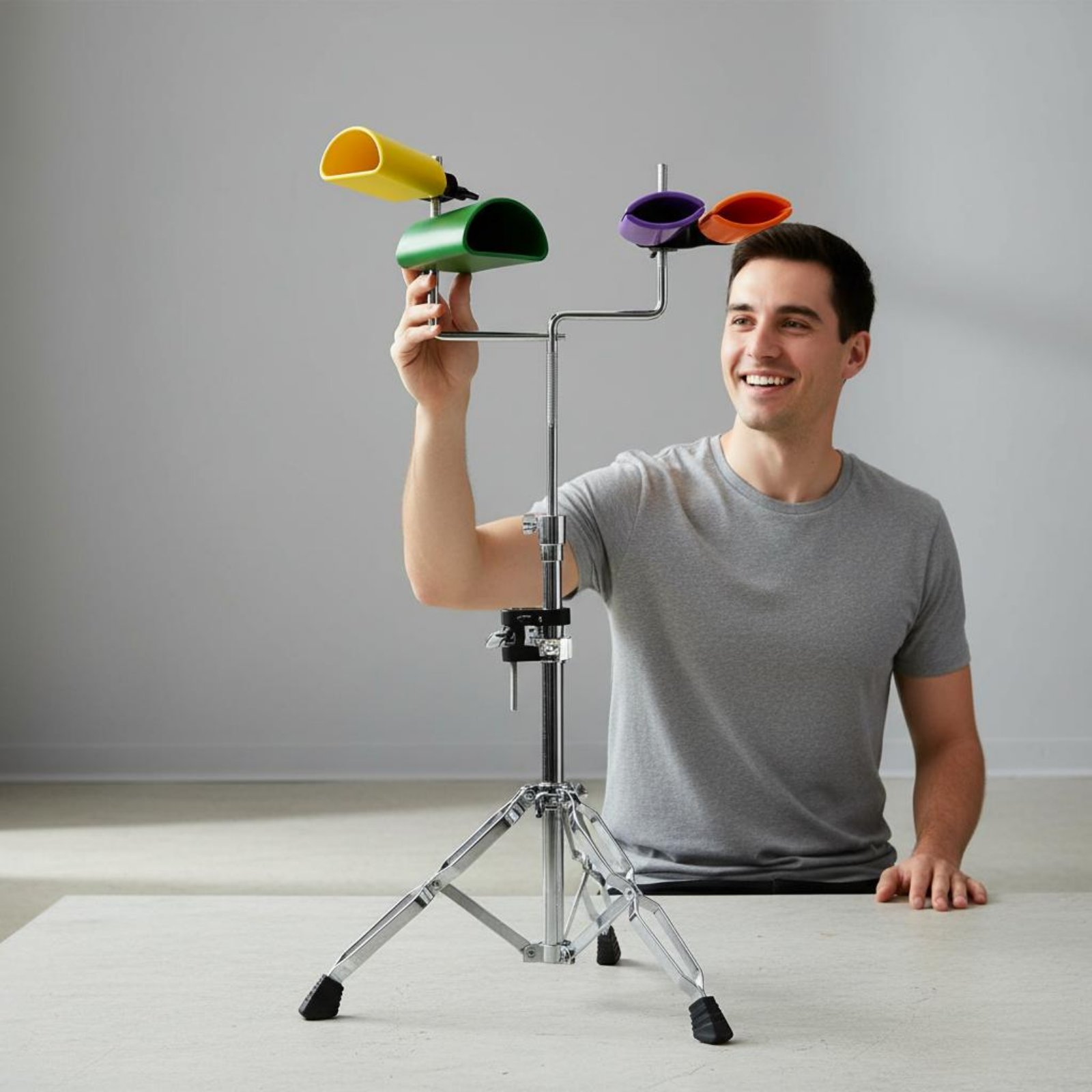 Audio Music Live - 4 Pieces Cowbell Long-Lasting Cowbell Stand