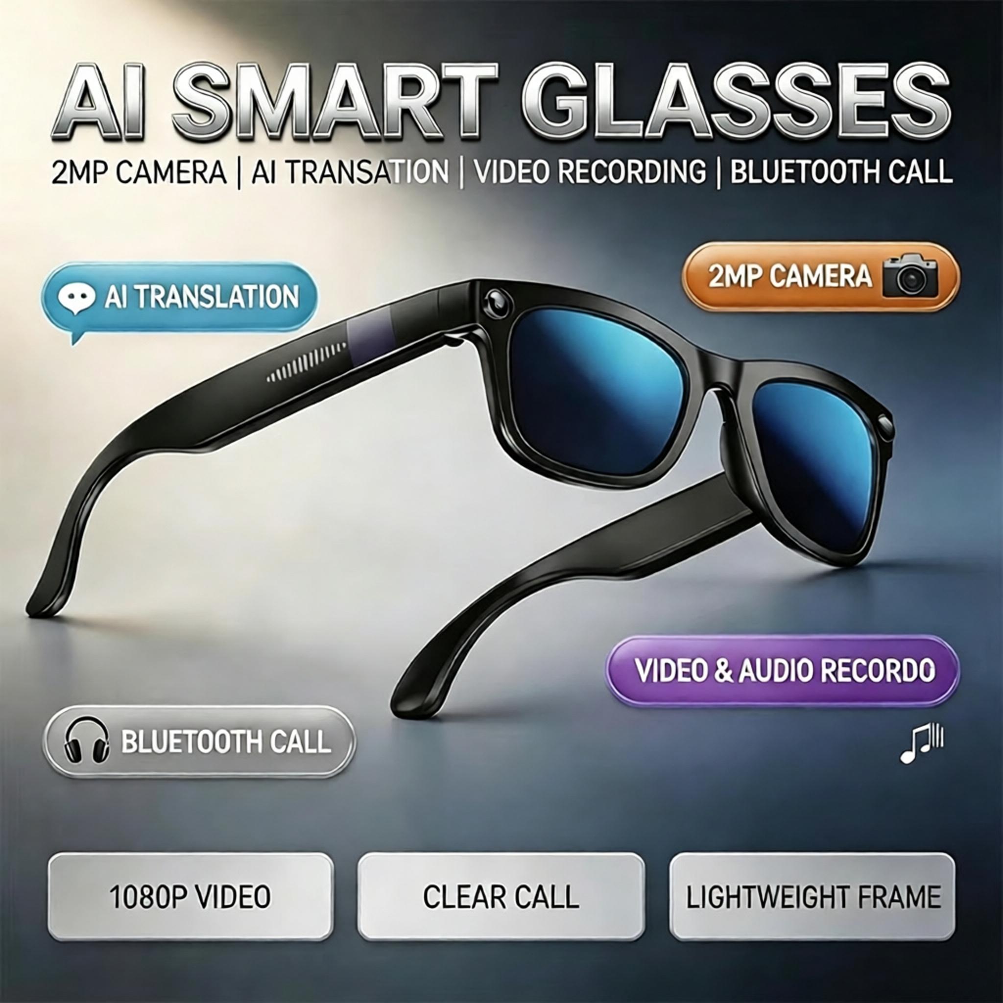 New AI Bluetooth Smart Glasses - огляд і ціна Audio Music Video