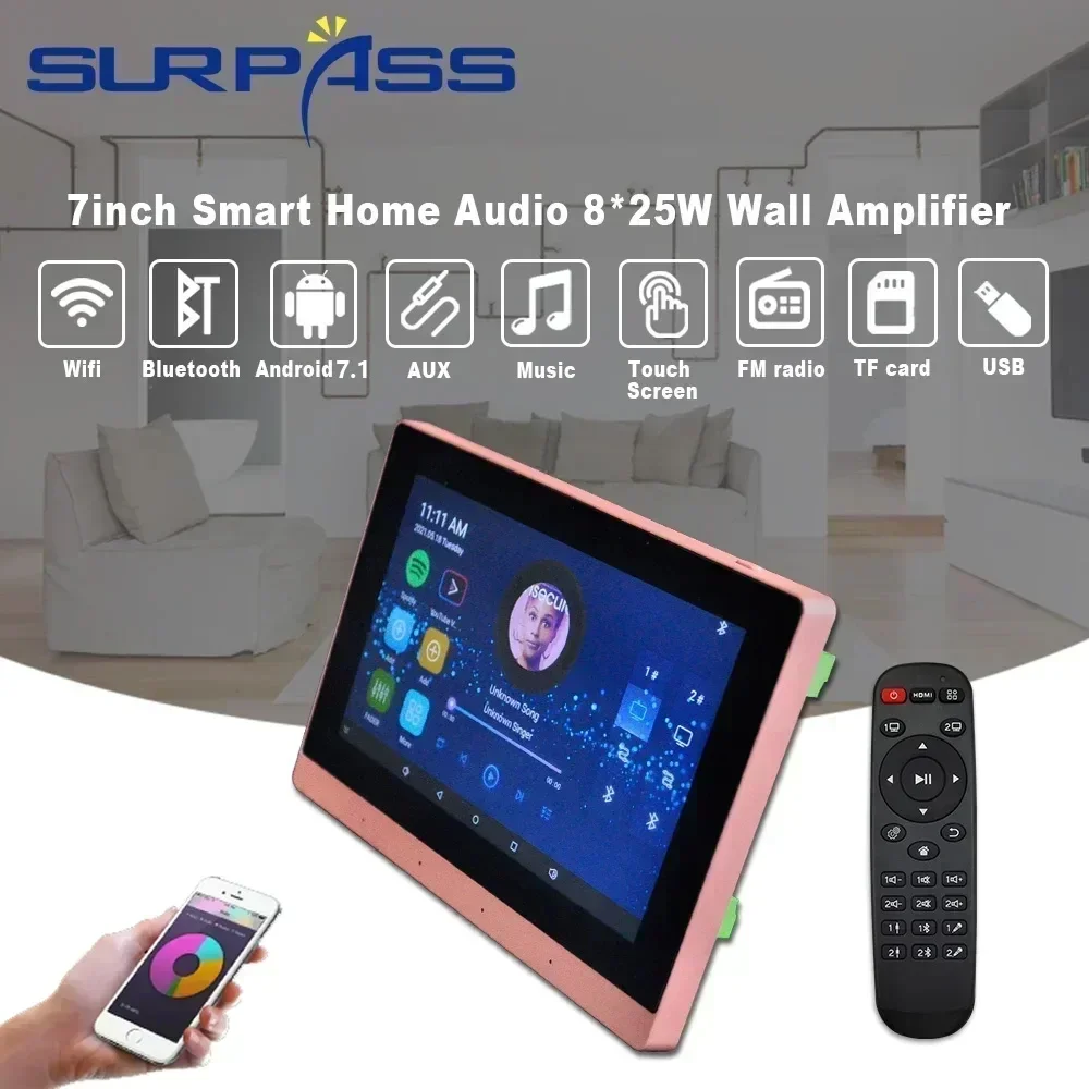 7inch WiFi In Wall Amplifier T - огляд і ціна Audio Music For Background