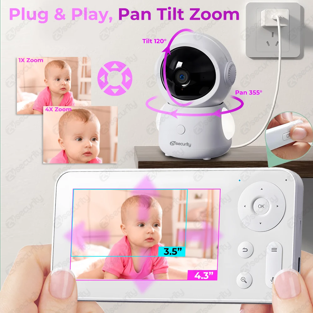 2K 3MP WiFi Baby Monitor with  - огляд і ціна Audio Music Google