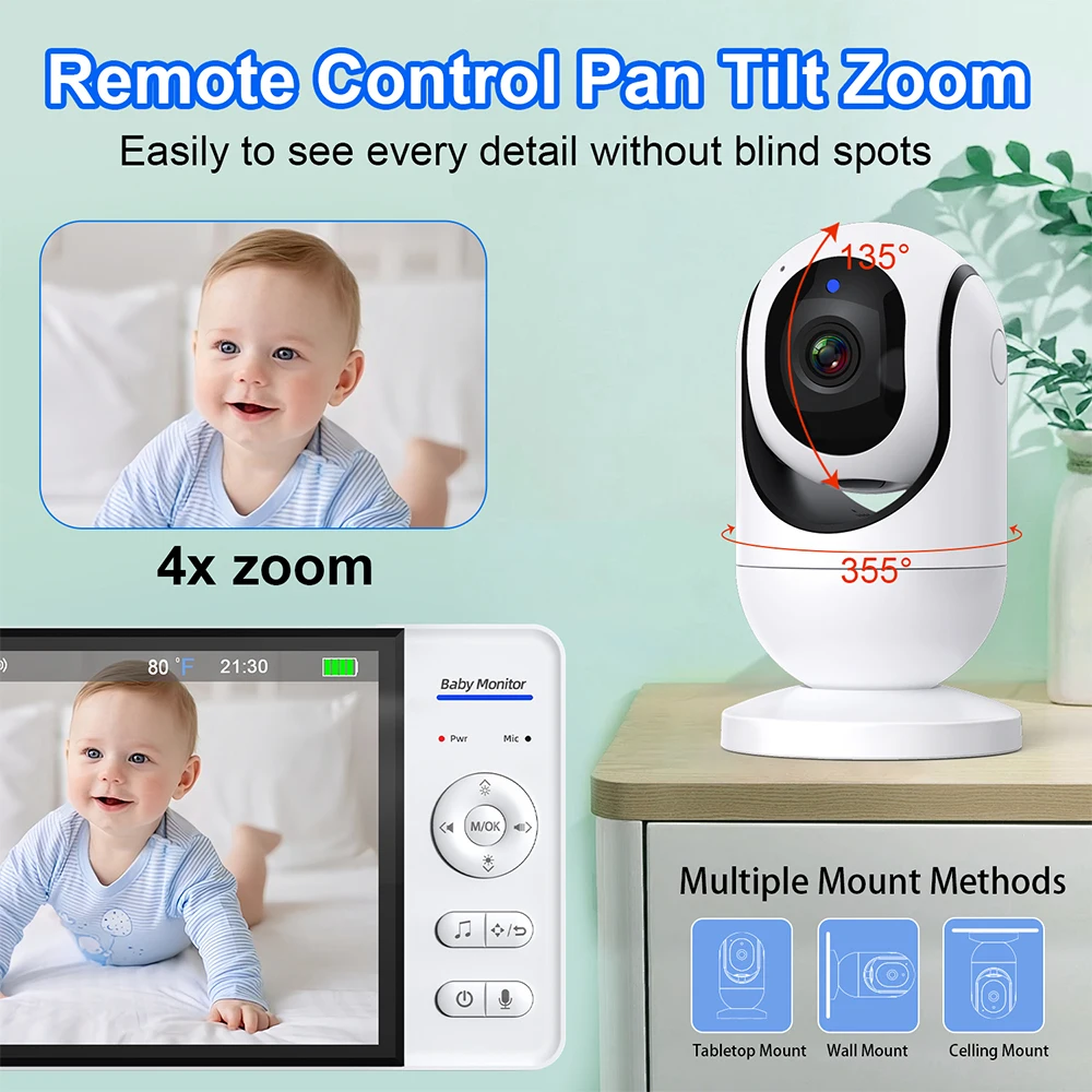 No WiFi 7 Inch Baby Monitor 2- - огляд і ціна Audio Music Video