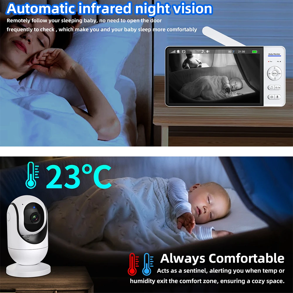 No WiFi 7 Inch Baby Monitor 2- - огляд і ціна Audio Music Video