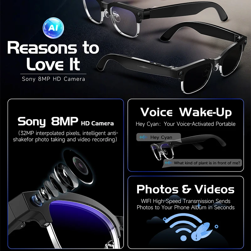 W630 Smart Glasses 800W HD Cam - огляд і ціна Audio Music Video