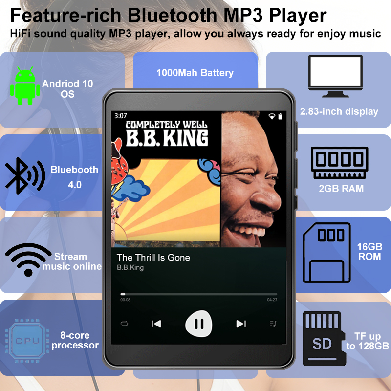WiFi MP3 Player Andriod 10 Spo - огляд і ціна Audio Music Download Free Mp3