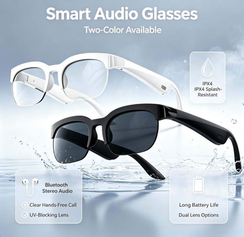 2 Colors Smart Audio Glasses B - огляд і ціна Audio Music Video